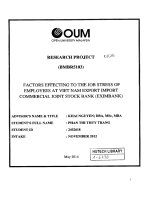 Factors effecting to the job stress of employees at viet nam export import commercial joint stock bank eximbank 