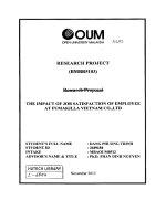 The impact of job satisfaction of employee at fumakilla viet nam co LTD 