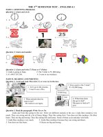 Tieng Anh 4 Chinh thuc De thi hoc ki 2