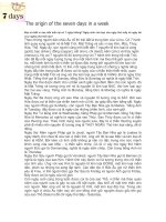 The origin of the seven days in a week