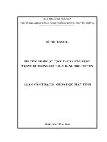 Phương pháp lọc cộng tác và ứng dụng trong hệ thống gọi ý bán hàng trực tuyến 