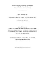 Nghiên cứu ảnh hưởng một số yếu tố và thiết kế hệ thống led để khảo sát ảnh hưởng của ánh sáng lên sự tăng trưởng của cây lan kim tuyến anoectochilus setaceus blume in vitro 