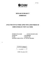 Analysis of factors affecting job stress of employees in VNPT tay ninh 