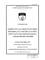 Nghiên cứu các nhân tố tác động đến động lực làm việc của các công chức tại ủy ban nhân dân quận 1 thành phố hồ chí minh 
