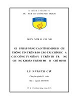 Giải pháp nâng cao tính minh bạch thông tin trên báo cáo tài chính của các công ty niêm yết trên thị trường chứng khoán TP hồ chí minh 