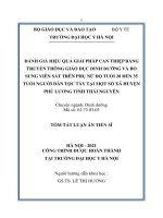 Đánh giá hiệu quả giải pháp can thiệp bằng TTGDDD và bổ sung viên sắt trên phụ nữ độ tuổi 20   35 tuổi người DT tày tại một số xã huyện phú lương tỉnh thái nguyên TT 