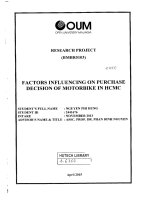 Factors influencing on purchase decision of motorbike in HCMC 