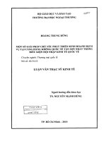 Một số giải pháp chủ yếu phát triển kinh doanh dịch vụ tại cảng hàng không quốc tế tân sơn nhất trong điều kiện hội nhập kinh tế quốc tế 