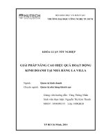 Giải pháp nâng cao hiệu quả hoạt động kinh doanh tại nhà hàng la villa 