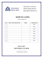 Bài tập Kinh Tế Lượng ( ôn tập cuối kì )