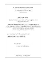Khảo sát khả năng ứng dụng vi nấm phân hủy cellulose và tannin làm khởi động trong ủ compost mụn dừa 