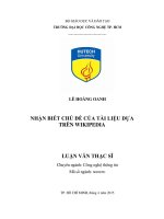 Nhận biết chủ đề tài liệu dựa trên wikipedia 