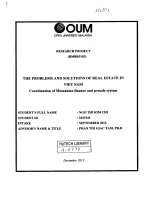 The problems and solutions of real estate in viet nam 