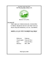 Thực hiện quy trình chăm sóc, nuôi dưỡng và phòng, trị bệnh cho đàn lợn thịt tại trang trại bùi minh hoạ, an lão   hải phòng 