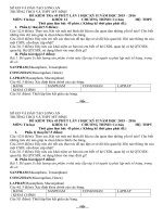 Đề Kiểm tra 45 phút môn Tin học lớp 12 HK II năm học 2015-2016