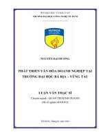Phát triển văn hóa doanh nghiệp tại trường đại học bà rịa vũng tàu 