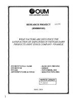 What factors are influence the satisfaction of employees in viet nam dairy products joint stock company vinamilk 