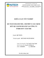Kế toán doanh thu chi phí và xác đinh kết quả kinh doanh tại công ty TNHH MTV tâm nhi 