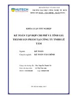 Kế toán tập hợp chi phí và tính giá thành sản phẩm tại công ty TNHH lê tám 