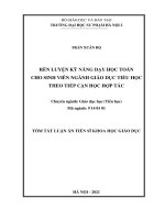 Rèn luyện kĩ năng dạy học toán cho sinh viên ngành giáo dục tiểu học theo tiếp cận học hợp tác TT 