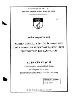 Nghiên cứu các yếu tố tác động đến chất lượng dịch vụ công tại các UBND phường trên địa bàn TP HCM 