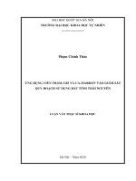 Ứng dụng viễn thám, gis và ca markov vào giám sát quy hoạch sử dụng đất tỉnh thái nguyên  