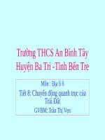 slide bài giảng địa lí lớp 6 tiết 08 sự vận động tự quay quanh trực của trái đất và các hệ quả 