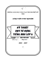 Kỹ thuật dạy từ vựng tiếng anh 6