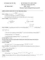Đề thi học kỳ 2 môn toán lớp 12 tỉnh Quảng Trị năm 2014 (năm học 2013-2014)