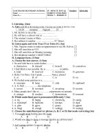 đkt anh 8 tuan 7  tiếng anh 6  dương thị thương  trường thcs tam thanh