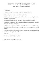 Đề cương ôn tập GDCD 9 học kì II năm học 2015 - 2016