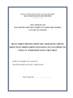 Hoàn thiện phương pháp thu thập bằng chứng kiểm toán trong kiểm toán báo cáo tài chính tại công ty TNHH kiểm toán việt nhất 
