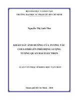 Luận văn Thạc sĩ Khoa học vật chất: Khảo sát ảnh hưởng của tương tác Coulomb lên phổ động lượng tương quan hai Electron