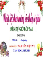 giao an toán 9 đại số tiết 27 thi GV giỏi