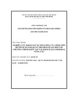 Nghiên cứu khảo sát sự hài lòng của sinh viên HUTECH ngành quản trị khách sạn đối với chương trình kiến tập tại khách sạn imperial vũng tàu 