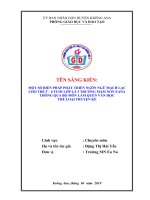 Sáng kiến kinh nghiệm Mầm non Một số biện pháp phát triển ngôn ngữ mạch lạc cho trẻ 5–6 tuổi lớp Lá 3 trường Mầm non Eana thông qua bộ môn Làm quen văn học thể loại truyện kể