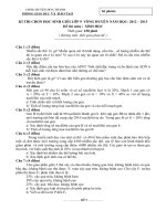 Đề thi + đáp an HSG sinh Huyện 2012-2013