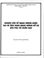 Nghiên cứu về mạng nơron nhân tạo và ứng dụng mạng nơron để dự báo phụ tải ngắn hạn 