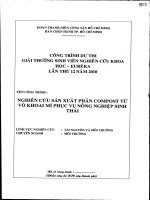 Nghiên cứu sản xuất phân compost từ vỏ khoai mì phục vụ nông nghiệp sinh thái 