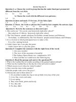 đáp án anh 8 lần 2