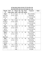 KẾ HOẠCH HOẠT ĐỘNG GIÁO DỤC KỸ NĂNG SỐNG NĂM HỌC 2015-2016