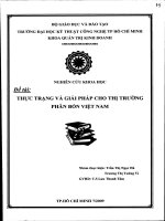 Thực trạng và giải pháp cho thị trường phân bón việt nam 