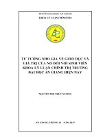 Tư tưởng nho gia về giáo dục và giá trị của nó đối với sinh viên khoa lý luận chính trị trường đại học an giang hiện nay 