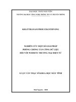 (Luận văn thạc sĩ) Nghiên cứu một số giải pháp phòng chống tấn công dữ liệu đối với website thương mại điện tử