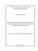 Thực hành quyền công tố trong giai đoạn điều tra vụ án mua bán trái phép chất ma túy từ thực tiễn thành phố Biên Hòa, tỉnh Đồng Nai