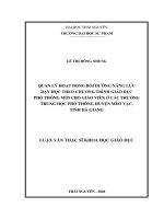 (Luận văn thạc sĩ) Quản lý hoạt động bồi dưỡng năng lực dạy học theo chương trình giáo dục phổ thông mới cho giáo viên ở các trường trung học phổ thông huyện Mèo Vạc, tỉnh Hà Giang