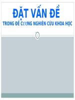 ĐẶT vấn đề TRONG đề CƯƠNG NGHIÊN cứu KHOA học (sức KHỎE CỘNG ĐỒNG) 
