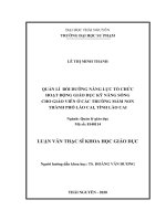(Luận văn thạc sĩ) Quản lí bồi dưỡng năng lực tổ chức hoạt động giáo dục kỹ năng sống cho giáo viên ở các trường mầm non thành phố Lào Cai, tỉnh Lào Cai