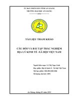 Câu hỏi và bài tập trắc nghiệm địa lý kinh tế xã hội việt nam 