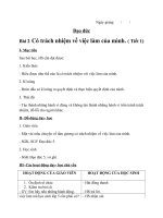 Bài 2. Có trách nhiệm về việc làm của mình